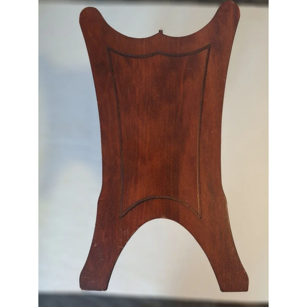 Vintage MCM Butler Style #717 Solid Mahogany Magazine Rack Holder Hand Carved